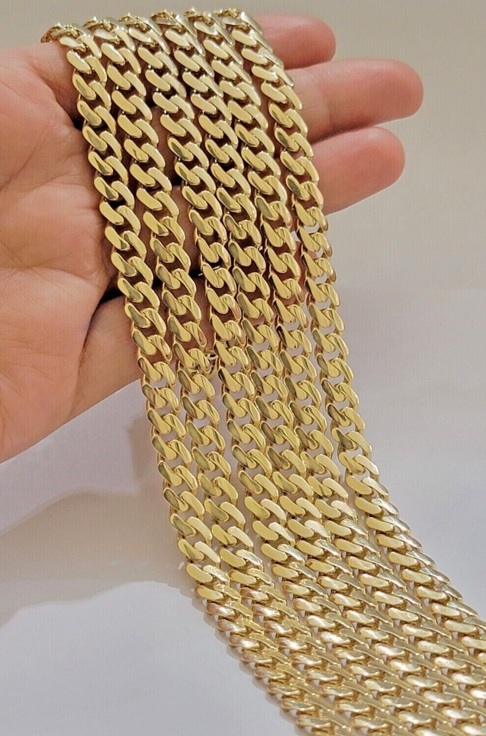Real 14k Yellow Gold Monaco Chain Necklace 20" 22'' 24'' 26" Inch 7mm 14kt SALE - GoldenlinQ